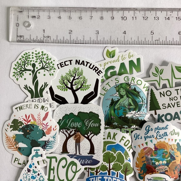 4 /💲20 🤑 25pc Eco nature earth recycle stickers - Picture 4 of 5